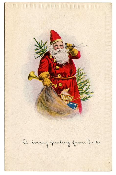 The Graphics Fairy Llc Vintage Christmas Clip Art Santa With Toys