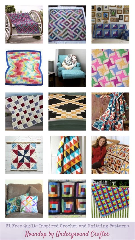 31 Free Quilt Inspired Crochet And Knitting Patterns Underground Crafter