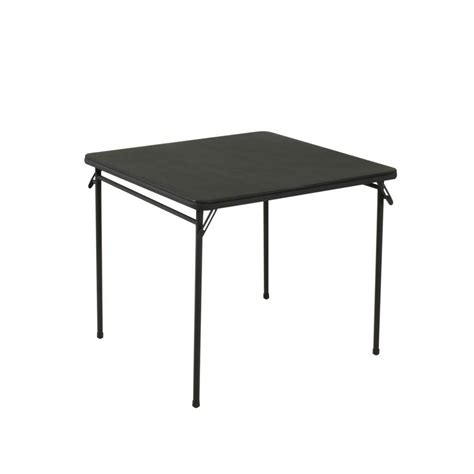 Card tables are useful when you have guests over and want temporary seating. Cosco 34 in. Black Vinyl Top Folding Card Table-14696BLK1E ...