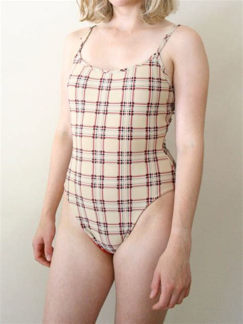 90s Reversible Swimsuit One Piece Bathing Suit By Downhousevintage