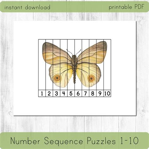 Number Sequence Puzzles 1 10 Montessori Math Printable Etsy