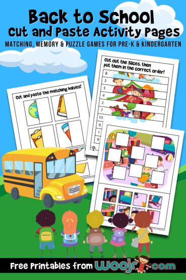 Back To School Cut And Paste Activity Pages Woo Jr Kids Activities
