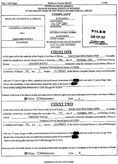 the warrant for mchenry county deputy sheriff greg pyle s arrest for predatory criminal sexual