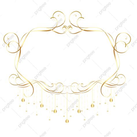 Golden Lace Hd Transparent Golden Lace Border Frame European Style