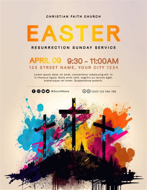Easter Sunday Service Church Flyer Template Postermywall
