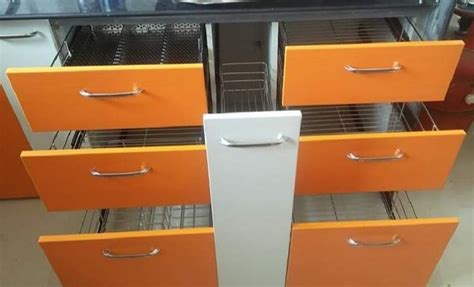 Orange And White Square Wooden Modular Kitchen Drawer At Rs 1600sq Ft