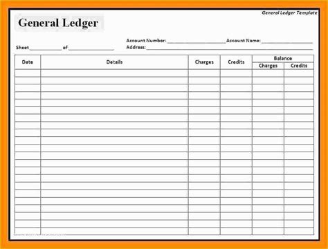 Free Accounting General Ledger Template Of 5 Accounts Ledger Template