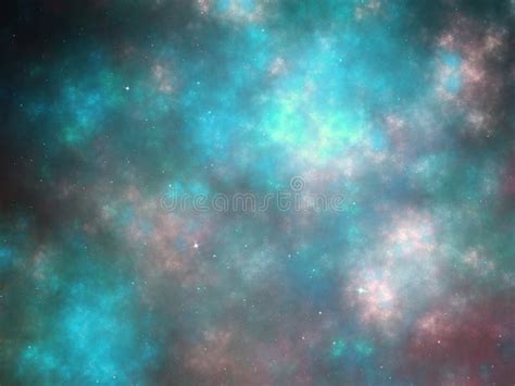 Abstract Fractal Night Sky Or Outer Space With Stars Stock Illustration