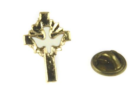 Buy 6030095 Christian Cross Lapel Pin Holy Spirit Dove Pin Tie Tack