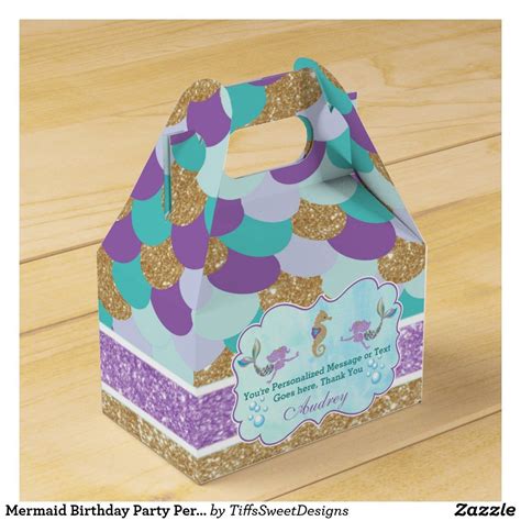 Mermaid Birthday Party Personalized Favor Box Zazzle Mermaid