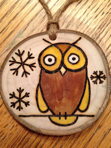 Adorable Owl Rustic Wood Slice Ornament Ornaments Home And Living