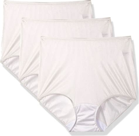 Shadowline Womens Plus Size Hidden Elastic Nylon Full Brief Panty 3 Pack Shopstyle Panties