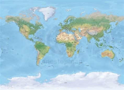 🌎 Vector Map Of World Bathymetry Continents One Stop Map