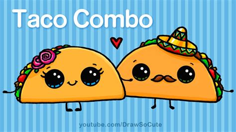 How To Draw Cartoon Tacos Cute Step By Step Easy Cute Cartoon Food