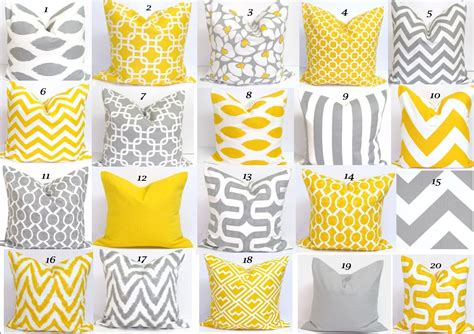 Gray Yellow Pillowsall Sizes Decorative Pillow Coverscushion Covers