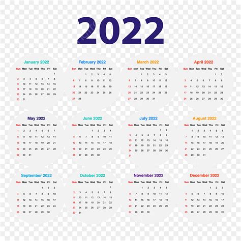 Gambar Desain Kalender Vektor Konsep Bulan Melingkar 2022 Kalender