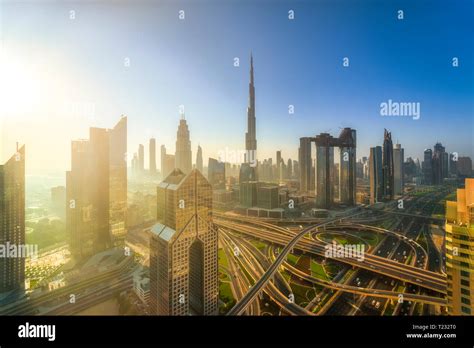 United Arab Emirates Dubai Burj Khalifa At Sunrise Stock Photo Alamy