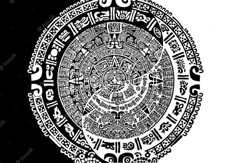 Premium Vector Abstract Frame From Ancient Mayan Symbols Mayan Calendar