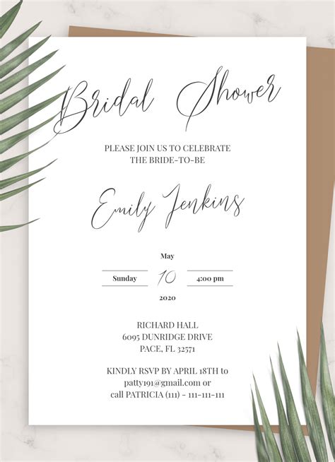 bridal shower invitations free printable
