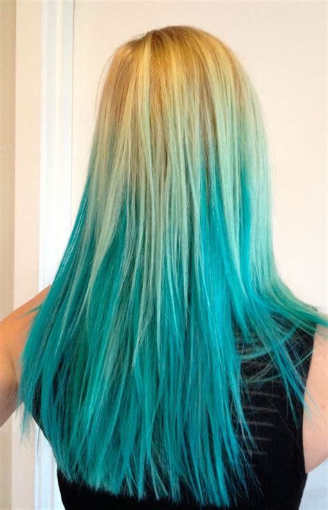 Pin By Clare Mcintyre Hanscom On What To Do With Your Hair Ombre Hair Blonde Teal Hair Dip