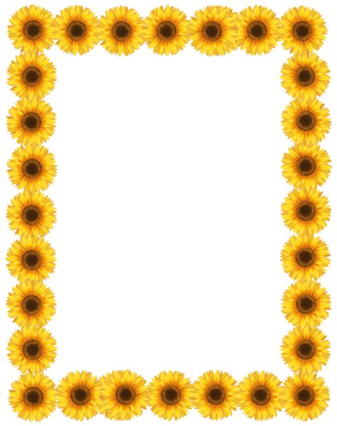 Sunflower Border Clip Art Free