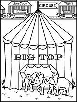 Circus Coloring Tent Printable Popcorn Getcolorings Popular Coloringhome sketch template