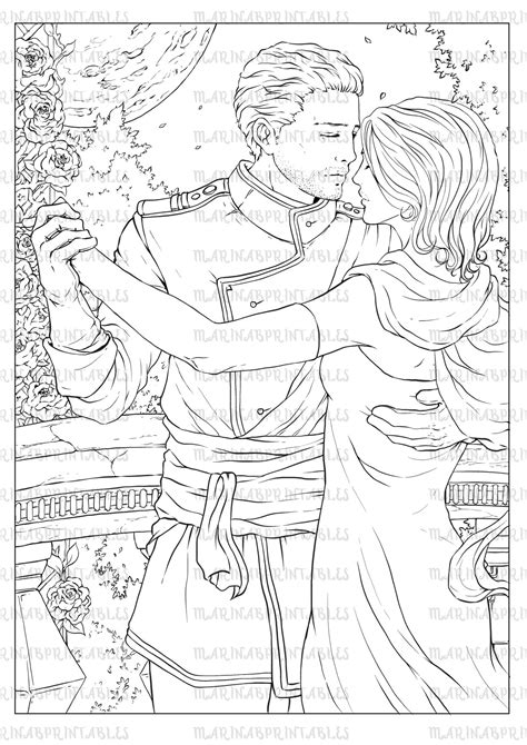 Romantic Couple Coloring Page Printable Line Art for Children - Etsy