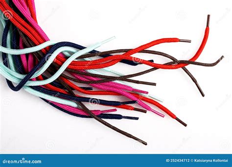 New Shoelaces Isolated On White Background Colorful And Bright Top