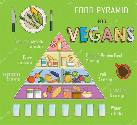 Infographic Chart Illustration Of A Food Pyramid For Vegetarian