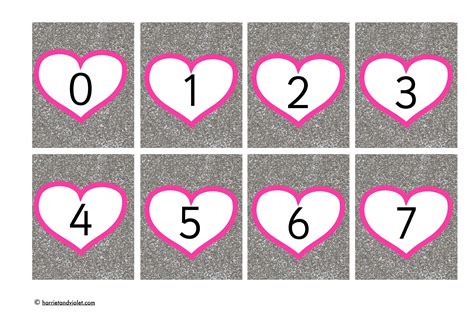 Number Cards 0 30 In Valentine Hearts Free Teaching Resources