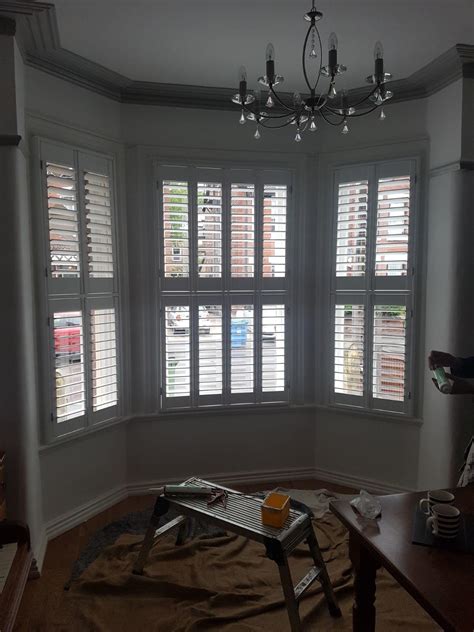 Victorian Bay Window Fitted With Our Tier On Tier Plantation Shutters