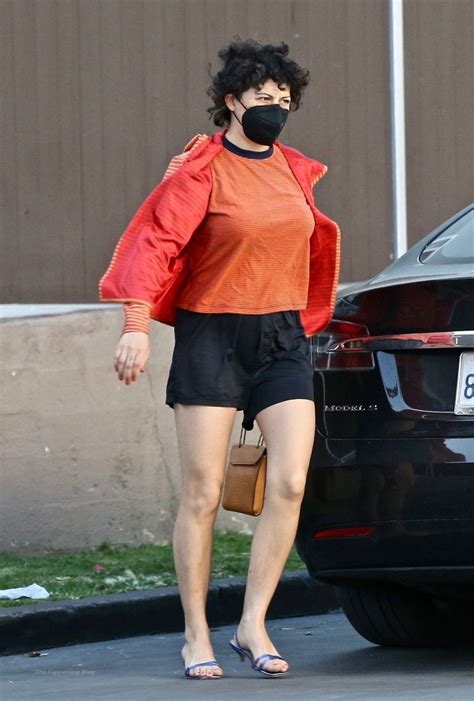 Alia Shawkat Shows Her Sexy Legs Buying A Bag Of Ice At A Gas Station