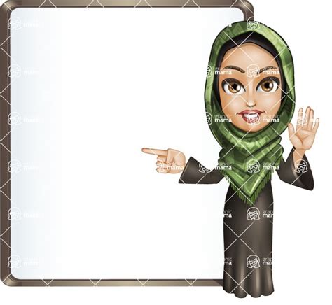 Young Muslim Woman Cartoon Vector Character 102 Cartoon Poses Presentation 3 Graphicmama
