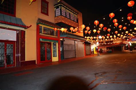 Los Angeles California Chinatown By Night Editorial Image Image Of