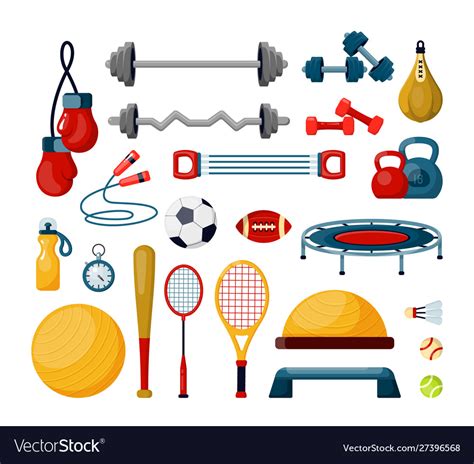 Fitness Tools Flat Set Royalty Free Vector Image