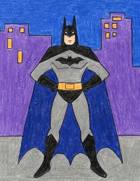 Easy How To Draw Batman Tutorial And Batman Coloring Page Batman