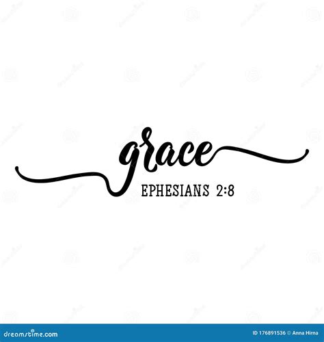Grace Bible Lettering Calligraphy Vector Ink Illustration Stock