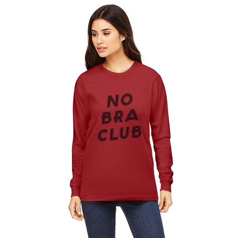 No Bra Club Go Braless No Bra Day Meme Long Sleeves