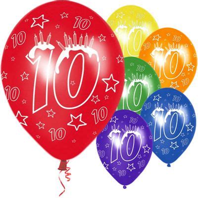Buy Latex Balloons Happy 10th Birthday balloons (6pk) from ...