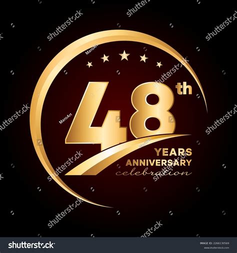 48 Year Anniversary Celebration Anniversary Logo Stock Vector Royalty