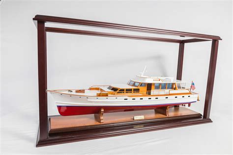 Hardwood Display Case For Motor Yacht Model Ship Boat 95cm Ebay