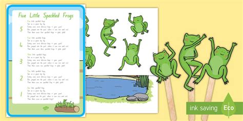 Five Little Speckled Frogs Story Cut-Outs - Twinkl