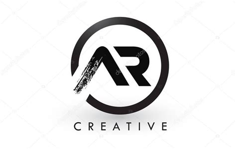 Ar Brush Letter Logo Design Creative Brushed Letters Icon Logo