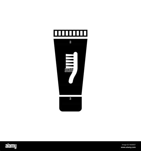 toothpaste tube flat vector icon illustration simple black symbol on white background