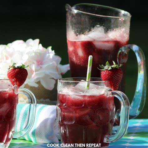 The Most Refreshing Strawberry Lemonade With Blueberries Cook Clean