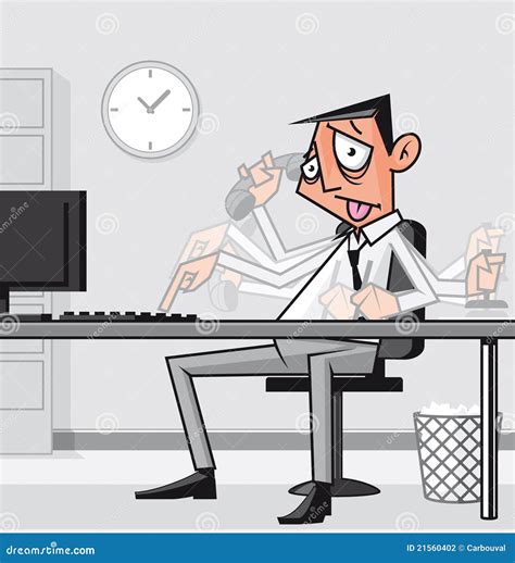 Stressed Overworked Businessman Stock Illustration Illustration Of