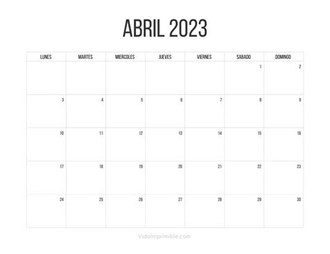 Calendario Abril 2023 Para Imprimir Minimalista Unorthodox Movie