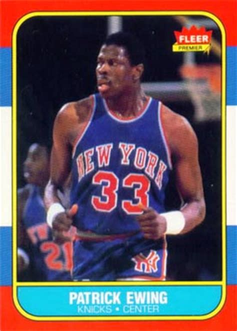 I consider the condition like new because the card was placed in a top loader. 1986 Fleer Patrick Ewing #32 Basketball Card Value Price Guide