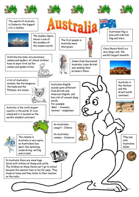 Students fill in the comic book to their liking. Australia worksheet - Free ESL printable worksheets made ...