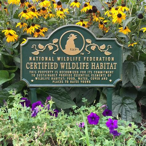 Certified Wildlife Habitat Sign Wildlife Habitat Wildlife Habitats